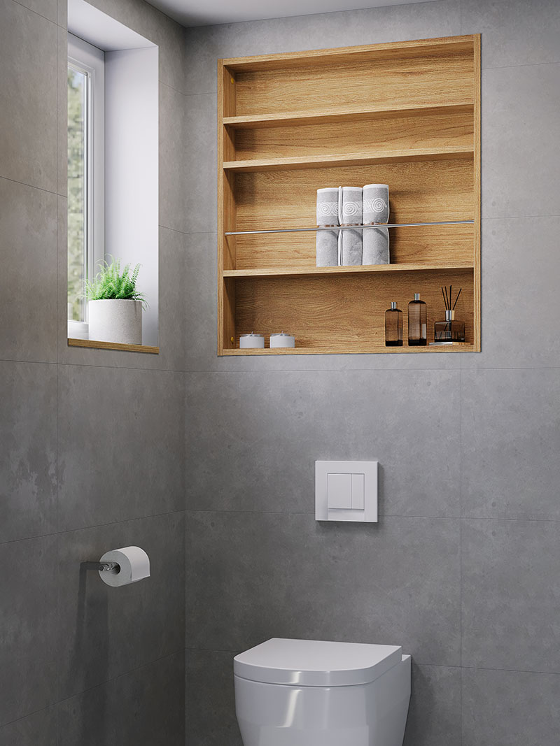 オープンBOXのトイレ収納事例