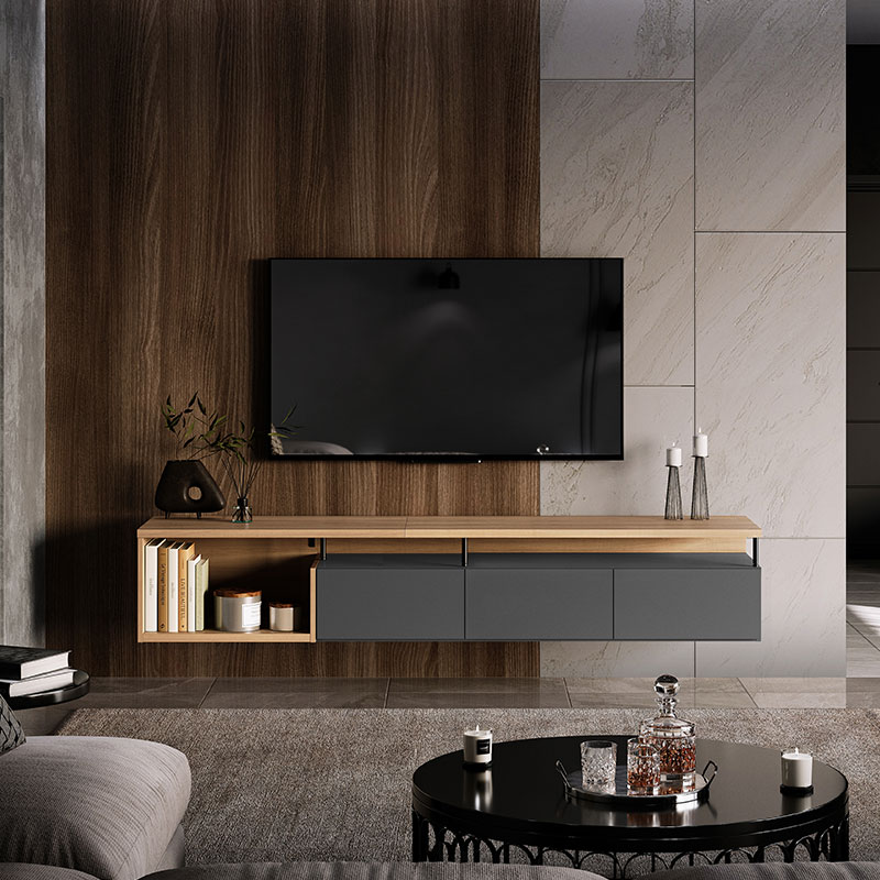 上質で威厳のある雰囲気を出せる黒いテレビボード