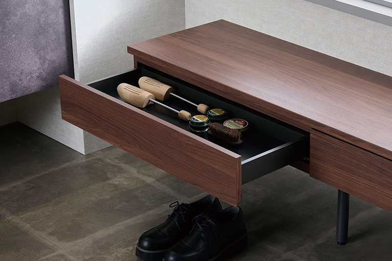 引出ベンチの引出収納