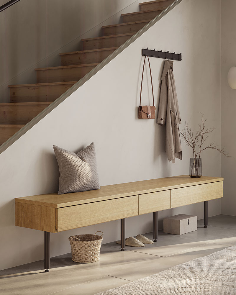 MARGINの引出ベンチを取り入れた玄関収納の事例4