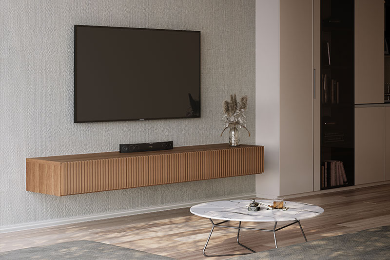 リブ状前板のテレビボード:OA