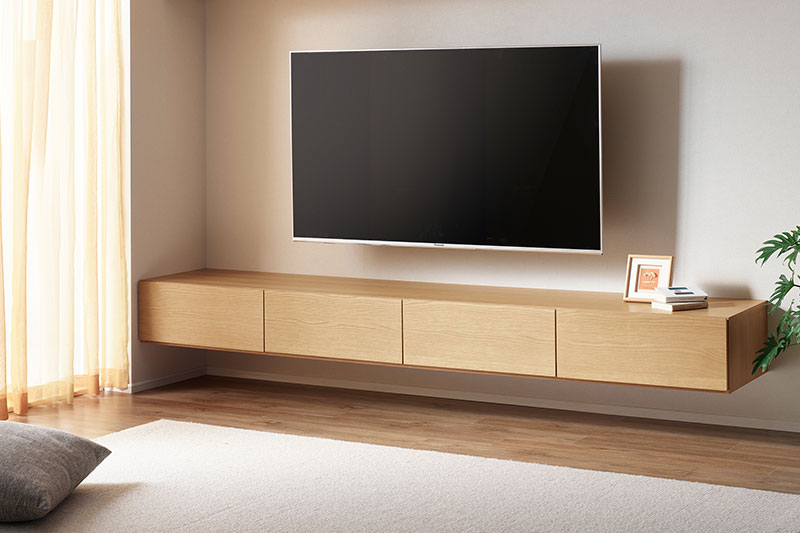 天然木突板のテレビボード:OA