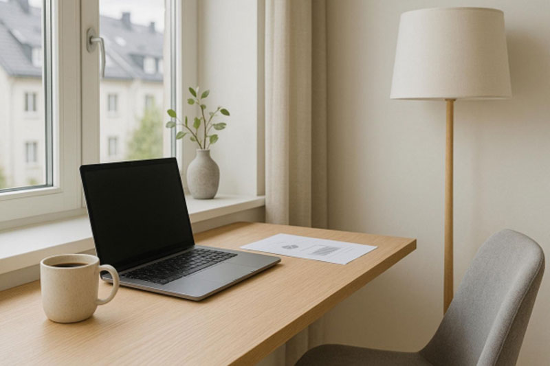 ナチュラルカラーのデスク