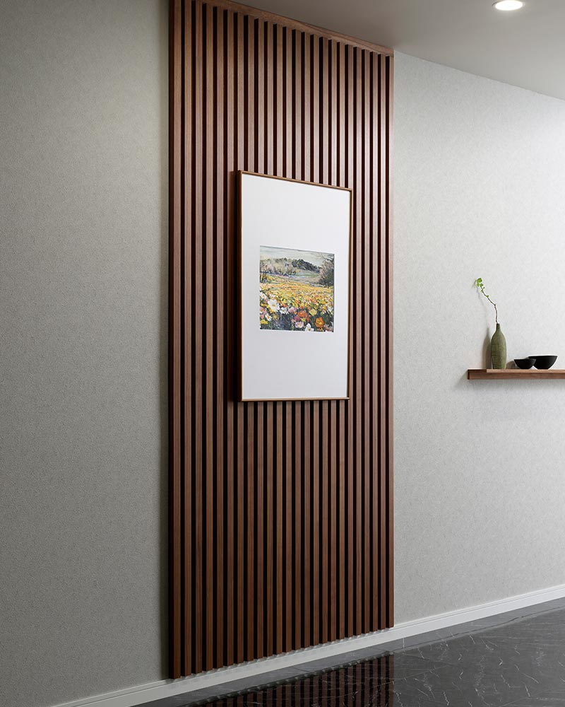 廊下にリブパネルを設置